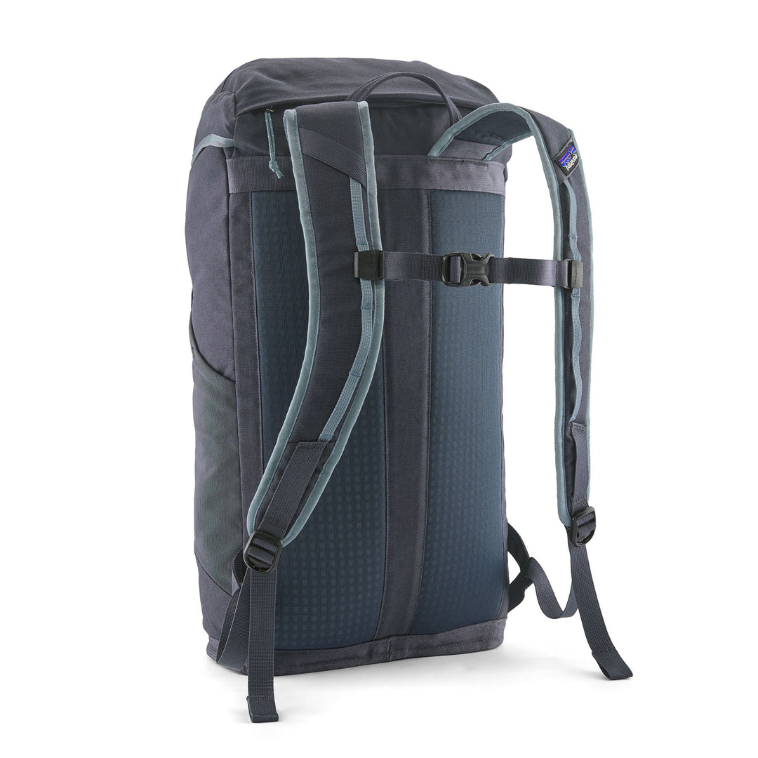 Fieldsmith Lid Pack 28L in Smolder Blue — back panel with padded shoulder straps and sternum strap