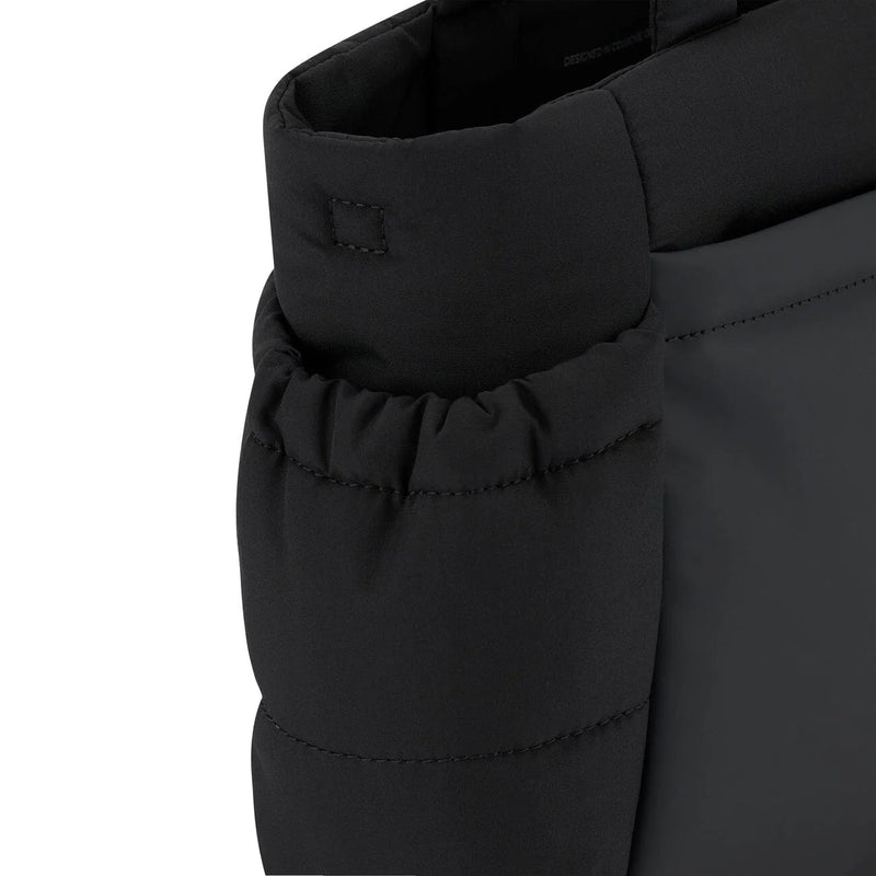 Side bottle holder with elastic edge