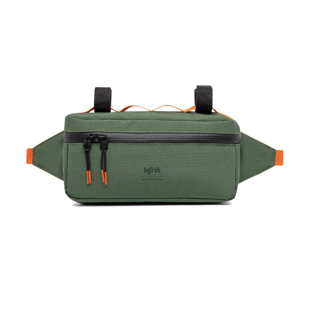 lefrik core sustainable chest bag pine color bike attachment point