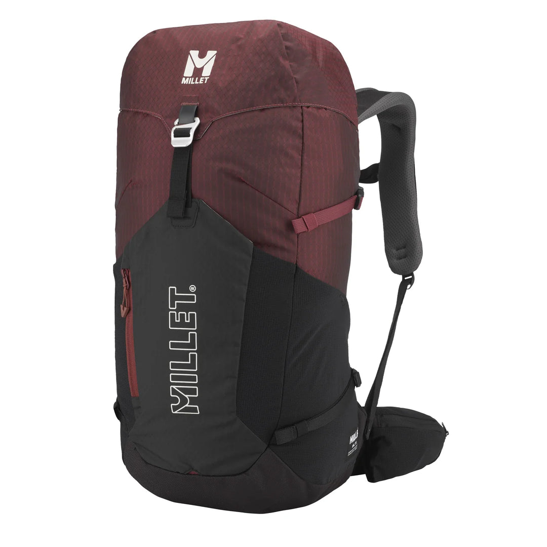 Millet UBIC 25 backpack in dark red — front view
