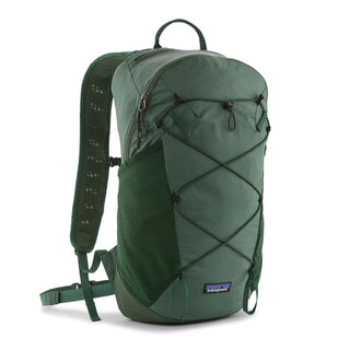 Patagonia Terravia Pack 14L in Canopy Green — front view with bungee cord lash system and side zip pocket
