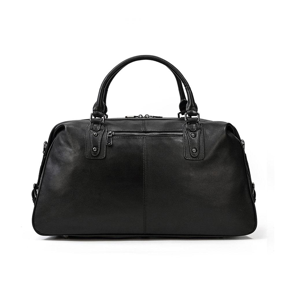 vintage black leather holdall