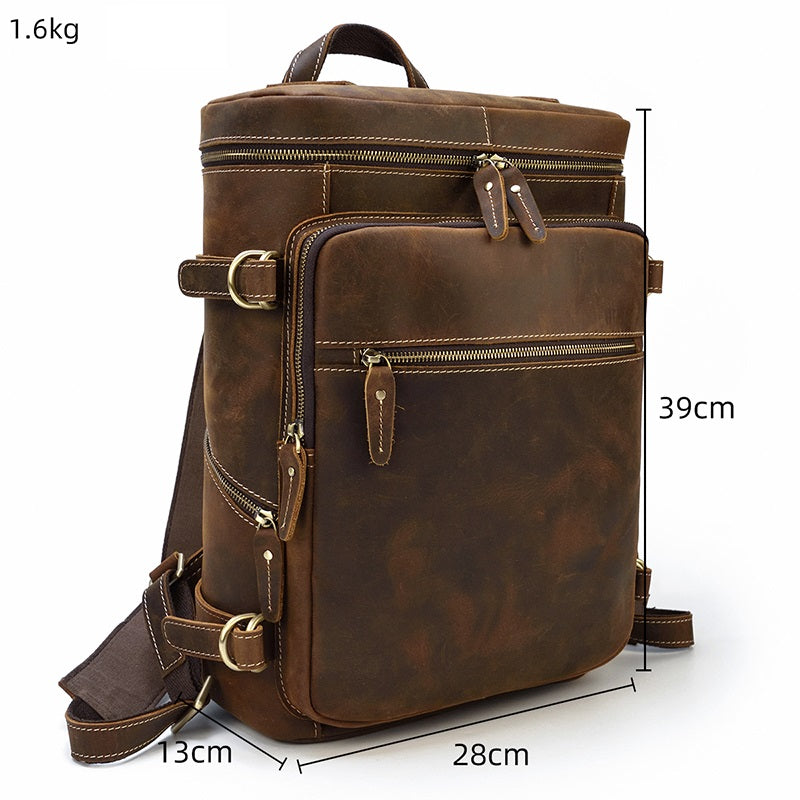 mens leather rucksack backpack