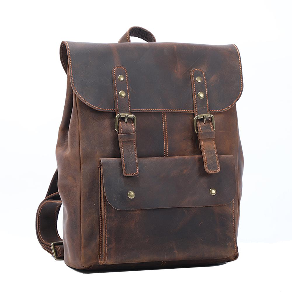 vintage leather backpack