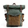 LUND - plecak rolltop z woskowanego płótna - Szmaragdowy